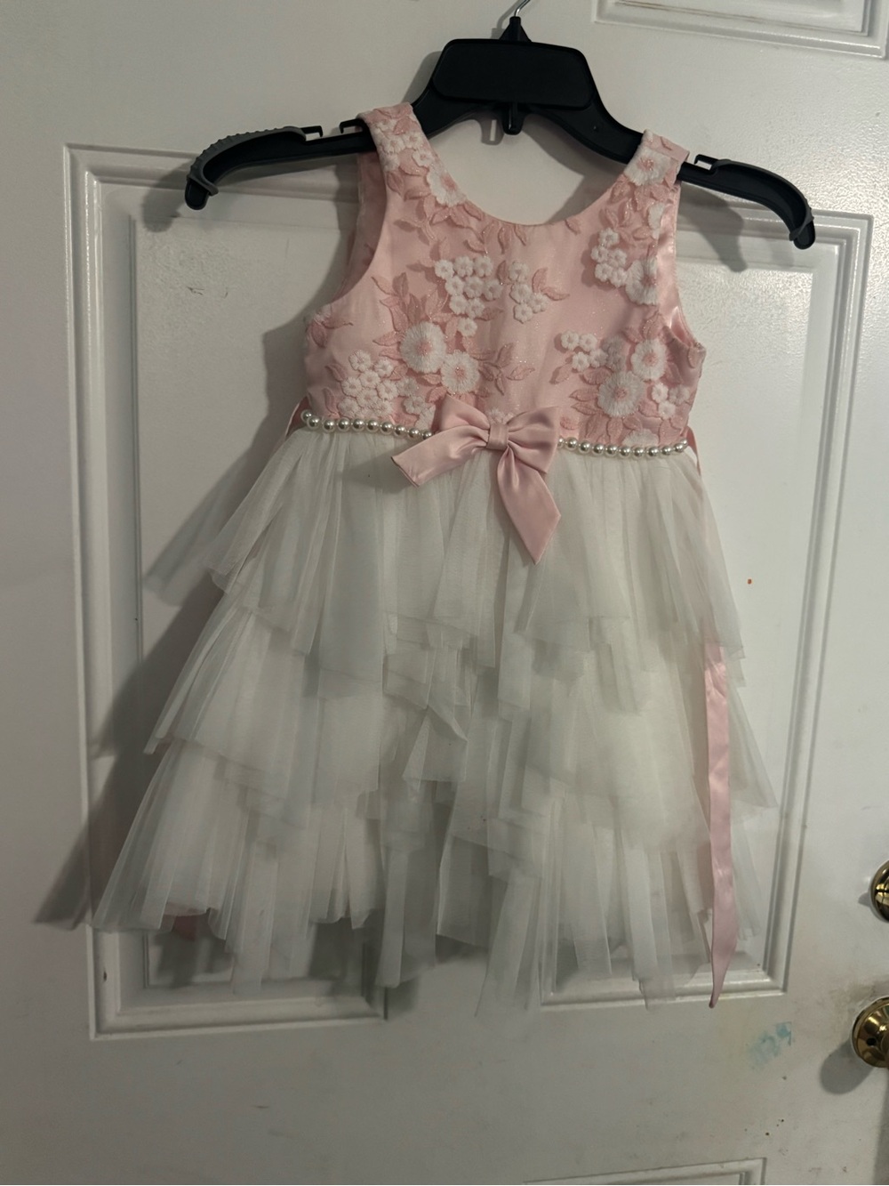 American Princess Pink and Ivory Floral Tulle Dress